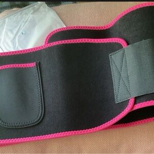 New Large Black Waist Trainer with Pink Trim
